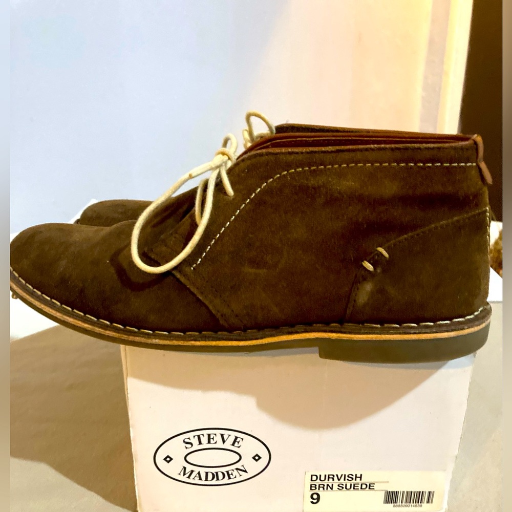 🥾Steve Madden Mens Durvish Chukka Boot Dark Brown Suede Size:9 - Picture 1 of 10